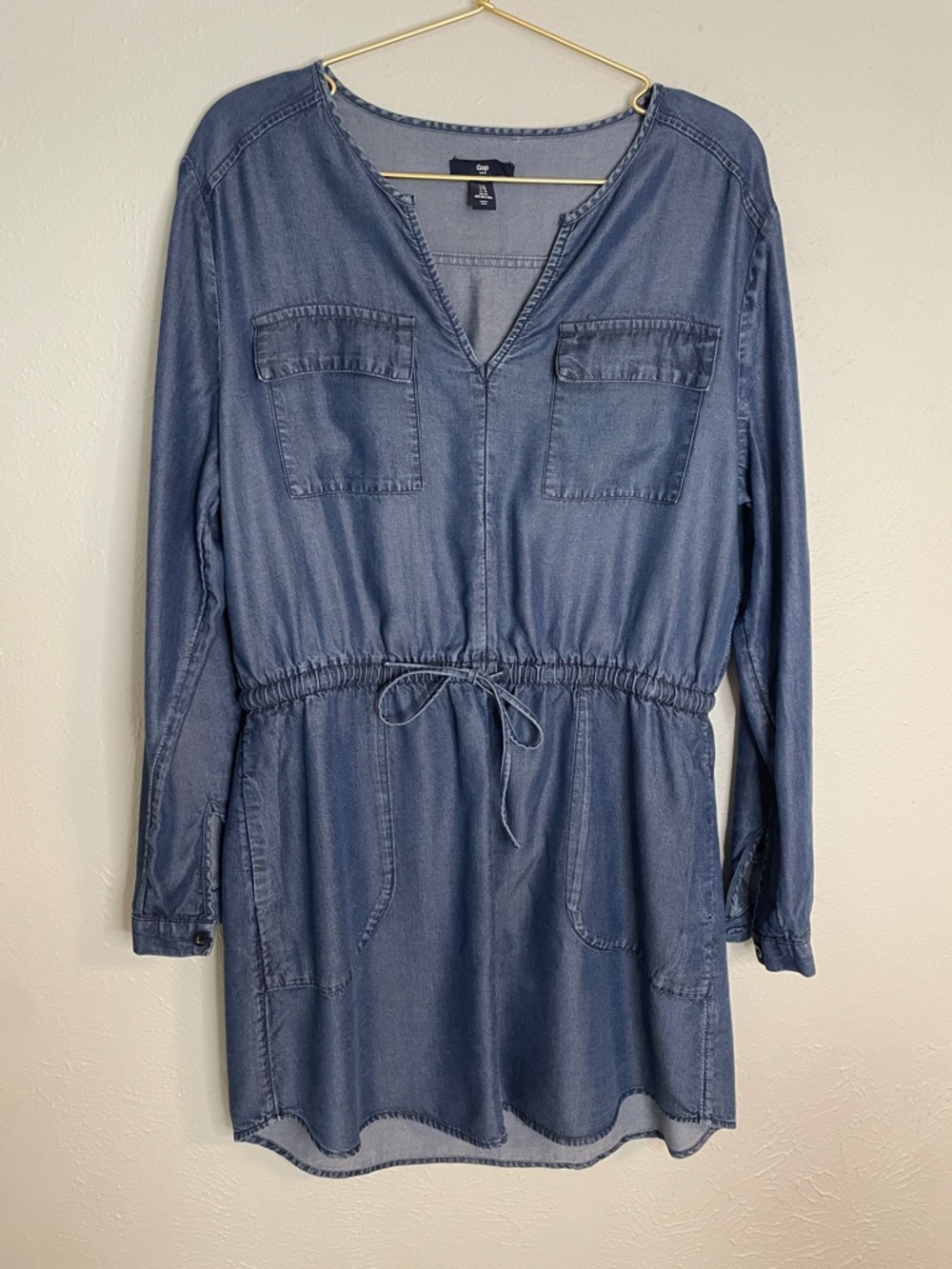 Women's Gap Denim Drawstring Dress - size M